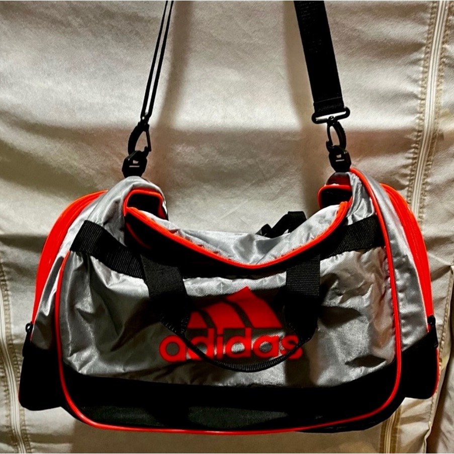 Nwot Adidas Orange And Silver Gray Unisex Duffel Bag